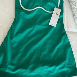 ALO Yoga Green Dress with White Trim